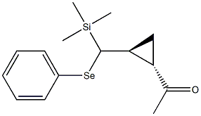 (1S,2S)-1-アセチル-2-[(フェニルセレノ)(トリメチルシリル)メチル]シクロプロパン 化学構造式