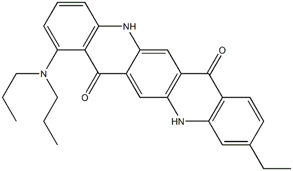 1-(Dipropylamino)-10-ethyl-5,12-dihydroquino[2,3-b]acridine-7,14-dione 结构式