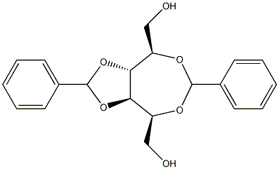 2-O,5-O:3-O,4-O-ジベンジリデン-D-グルシトール 化学構造式