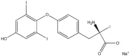 (S)-2-Amino-3-[4-(4-hydroxy-2,6-diiodophenoxy)phenyl]-2-iodopropanoic acid sodium salt Struktur