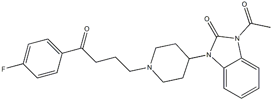 1-Acetyl-3-[1-[3-(p-fluorobenzoyl)propyl]-4-piperidyl]-1H-benzimidazol-2(3H)-one 结构式