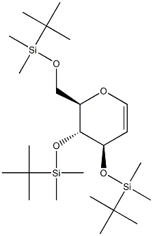 3,4,6-Tri-O-(tert-butyldimethylsilyl)-D-glucal Structure