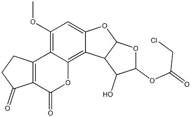 2,3,6a,8,9,9a-Hexahydro-8,9-dihydroxy-4-methoxycyclopenta[c]furo[3',2':4,5]furo[2,3-h][1]benzopyran-1,11-dione 8-chloroacetate Struktur