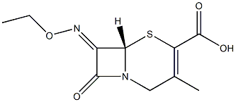 7-[(E)-エトキシイミノ]-3-メチルセファム-3-エン-4-カルボン酸 化学構造式