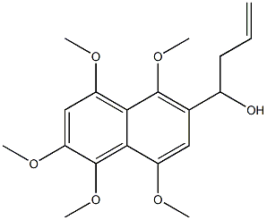 1,2,4,5,8-Pentamethoxy-6-(1-hydroxy-3-butenyl)naphthalene Struktur