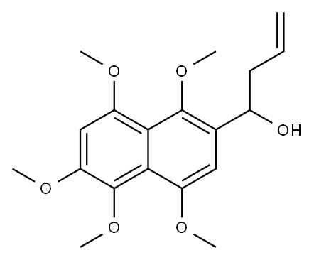 1,2,4,5,8-Pentamethoxy-6-(1-hydroxy-3-butenyl)naphthalene Struktur
