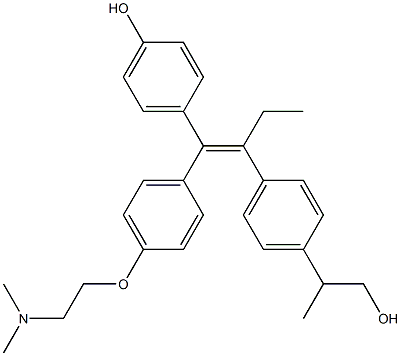 4-[(Z)-2-[4-(2-Hydroxy-1-methylethyl)phenyl]1-[4-(2-dimethylaminoethoxy)phenyl]-1-butenyl]phenol Struktur