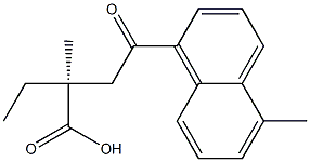 [S,(-)]-2-Methyl-2-[2-(5-methyl-1-naphtyl)-2-oxoethyl]butyric acid 结构式