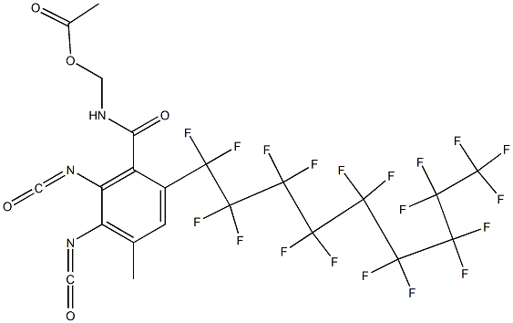 N-(Acetyloxymethyl)-2-(nonadecafluorononyl)-5,6-diisocyanato-4-methylbenzamide Struktur
