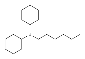 Hexyldicyclohexylboron Struktur