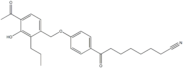 8-[4-(4-アセチル-3-ヒドロキシ-2-プロピルベンジルオキシ)フェニル]-8-オキソオクタンニトリル 化学構造式
