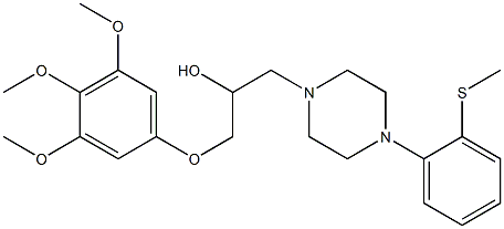 1-(3,4,5-Trimethoxyphenoxy)-3-[4-(2-methylthiophenyl)-1-piperazinyl]-2-propanol,,结构式