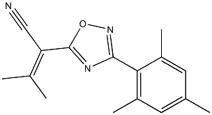 2-(3-Mesityl-1,2,4-oxadiazol-5-yl)-3,3-dimethylacrylonitrile Struktur