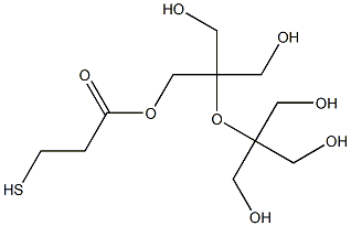 3-Mercaptopropanoic acid [5-hydroxy-2,2,4,4-tetrakis(hydroxymethyl)-3-oxapentan]-1-yl ester Struktur