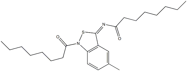 5-Methyl-1-octanoyl-3(1H)-octanoylimino-2,1-benzisothiazole Structure