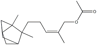 Acetic acid (2Z)-5-(2,3-dimethyltricyclo[2.2.1.02,6]hept-3-yl)-2-methyl-2-pentenyl ester Structure