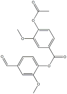 4-Acetoxy-3-methoxybenzoic acid (4-formyl-2-methoxyphenyl) ester Struktur