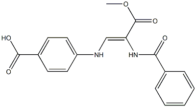 (Z)-3-[(4-カルボキシフェニル)アミノ]-2-(ベンゾイルアミノ)アクリル酸1-メチル 化学構造式