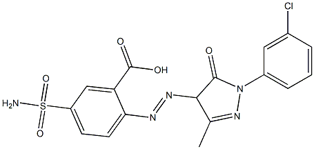 2-[1-(m-Chlorophenyl)-3-methyl-5-oxo-2-pyrazolin-4-ylazo]-5-sulfamoylbenzoic acid|