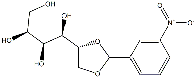 1-O,2-O-(3-ニトロベンジリデン)-L-グルシトール 化学構造式