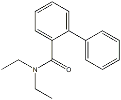 N,N-ジエチル-1,1'-ビフェニル-2-カルボアミド 化学構造式