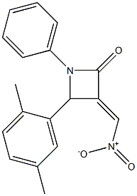 1-Phenyl-3-nitromethylene-4-(2,5-dimethylphenyl)azetidin-2-one,,结构式