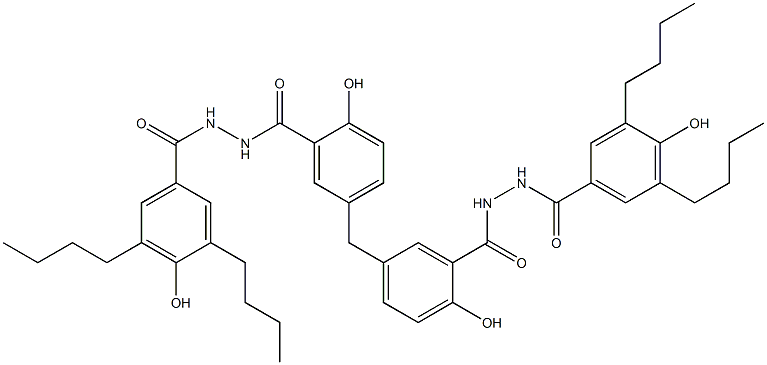 5,5'-Methylenebis[2-hydroxy-N'-(4-hydroxy-3,5-dibutylbenzoyl)benzenecarbohydrazide] Structure