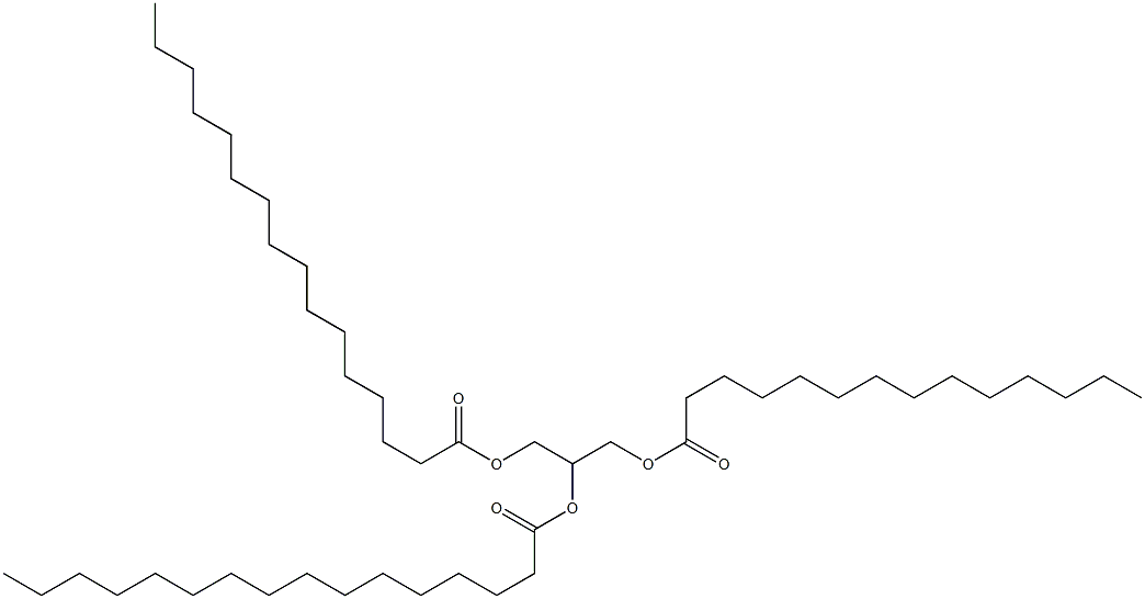 L-グリセロール1-ミリスタート-2,3-ジパルミタート 化学構造式