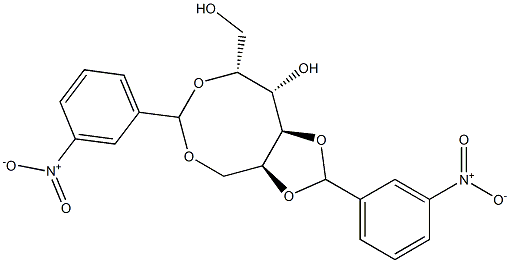 2-O,6-O:4-O,5-O-Bis(3-nitrobenzylidene)-L-glucitol 结构式