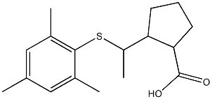 2-[1-(Mesitylthio)ethyl]cyclopentane-1-carboxylic acid Structure