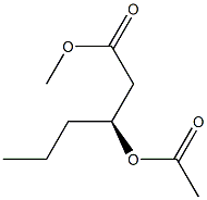 [S,(-)]-3-(アセチルオキシ)ヘキサン酸メチル 化学構造式