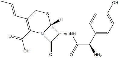 (6R,7R)-7-[(R)-2-Amino-2-(4-hydroxyphenyl)acetylamino]-8-oxo-3-[(E)-1-propenyl]-5-thia-1-azabicyclo[4.2.0]oct-2-ene-2-carboxylic acid Structure