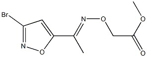 [[(E)-1-(3-ブロモイソオキサゾール-5-イル)エチリデン]アミノオキシ]酢酸メチル 化学構造式