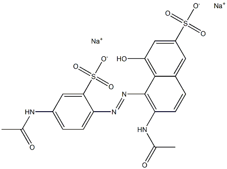 6-(Acetylamino)-5-[[4-(acetylamino)-2-sulfophenyl]azo]-4-hydroxy-2-naphthalenesulfonic acid disodium salt Structure