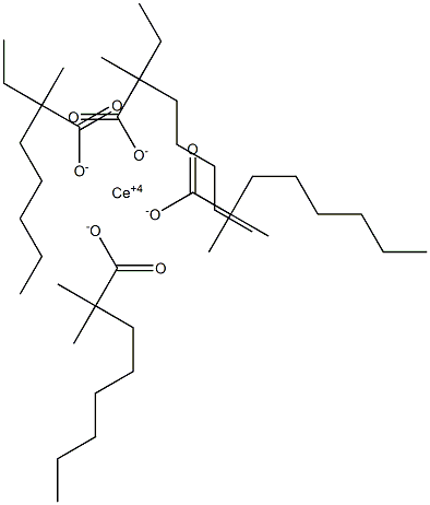 セリウム(IV)ビス(2,2-ジメチルオクタノアート)ビス(2-エチル-2-メチルヘプタノアート) 化学構造式