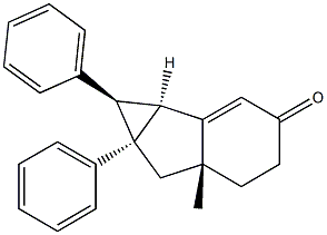 (1R,1aS,5aR,6aR)-1a,4,5,5a,6,6a-Hexahydro-5a-methyl-1,6a-diphenylcycloprop[a]inden-3(1H)-one Struktur