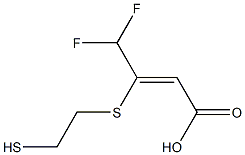 (Z)-3-(2-Mercaptoethylthio)-4,4-difluoro-2-butenoic acid Structure
