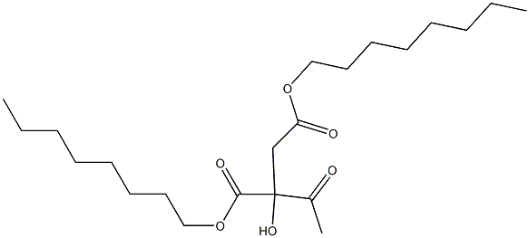 2-アセチル-L-りんご酸ジオクチル 化学構造式