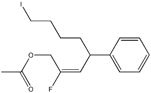 (E)-1-アセトキシ-2-フルオロ-4-フェニル-8-ヨード-2-オクテン 化学構造式