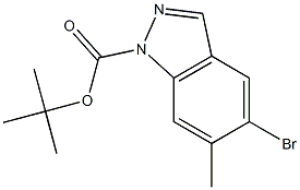 tert-butyl 5-bromo-6-methyl-1H-indazole-1-carboxylate Struktur