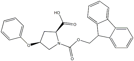 (2S,4S)-Fmoc-4-phenoxy-pyrrolidine-2-carboxylic acid 结构式