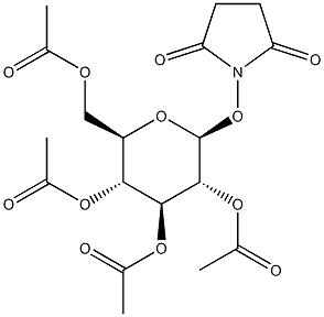 O-(2,3,4,6-Tetra-O-acetyl-b-D-glucopyranosyl)-N-hydroxysuccinimide,,结构式