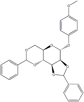 4-Methoxyphenyl 2,3:4,6-di-O-benzylidene-a-D-mannopyranoside 结构式