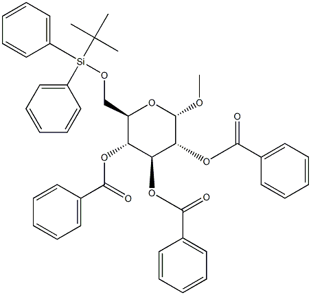 Methyl 2,3,4-tri-O-benzoyl-6-O-tert-butyldiphenylsilyl-a-D-glucopyranoside Struktur