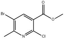 5-Bromo-2-chloro-6-methyl-nicotinic acid methyl ester Struktur