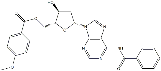 5'-O-p-Anisoyl-N6-benzoyl-2'-deoxyadenosine Struktur
