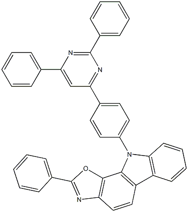 10-(4-(2,6-diphenylpyrimidin-4-yl)phenyl)-2-phenyl-10H-oxazolo[5,4-a]carbazole Structure