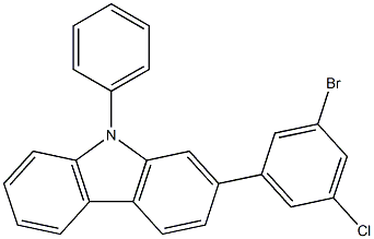 2-(3-溴-5-氯苯基)-9-苯基-9H-咔唑, , 结构式