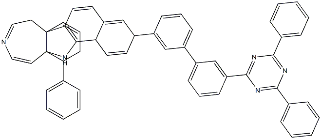 9-(3'-(4,6-diphenyl-1,3,5-triazin-2-yl)-[1,1'-biphenyl]-3-yl)-14-phenyl-9,14-dihydrodibenzo[2,3:6,7]azepino[4,5-b]indole Structure