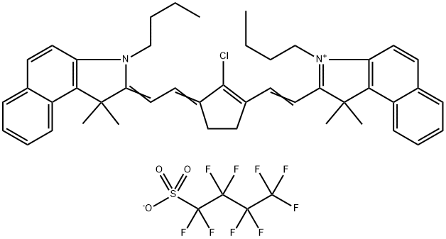 3-butyl-2-((E)-2-((E)-3-((E)-2-(3-butyl-1,1-dimethyl-1,3-dihydro-2H-benzo[e]indol-2-ylidene)ethylidene)-2-chlorocyclopent-1-en-1-yl)vinyl)-1,1-dimethyl-1H-benzo[e]indol-3-ium iodide Structure